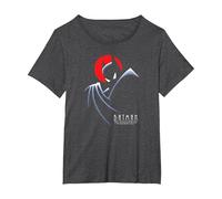 Batman: The Animated Series Behind The Cape Camiseta, Mujer Tallas Grandes, Jaspeado Oscuro, 2XL Grande