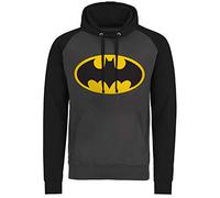 Batman WB-36-BAT047-H55-16 Sudadera con Capucha, Grigio Scuro-Nero, XL de los Hombres