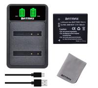 Batmax DMW-BCK7 Battery and USB Dual Battery Charger Compatible with Panasonic Lumix DMW BCK7 NCA-YN101G DE-A91 DE-A92 DMC-FH6 DMC-FH7 DMC-FH8 DMC-FH2 DMC-FH4 DMC-FH5 DMC-FP7S DMC-FS14 DMC-FS16