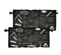 Batmerry Science Experiments - Cenefas con aislamiento térmico para ventanas, símbolos químicos, conceptos de física, cortinas de cocina, cenefa corta opaca para baño, 2 unidades de 52 x 18 pulgadas