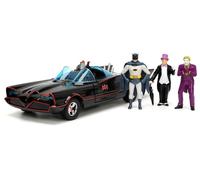 Batman Batmobo Metal 1:24 1966 Classic with 4 Figures One Size