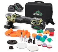 BATOCA S4 Mini Pulidora de Coches Profesional para Detalles,Motor Brushless | DA/RO Rotorbital,25mm/75mm Pad de Pulido Set,Pulidor a Batería 12V 2.5Ah,2000-5500rpm,Máquina Pulir Abrillantador Lustrador