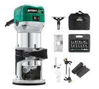 BATOCA - VS601E 1.25 HP Professional - Fresa de cantos para carpintería, 6 velocidades variables, fresadora eléctrica con 15 cabezales de fresa de 6 mm, placa de fresado, pinzas de madera, estera de