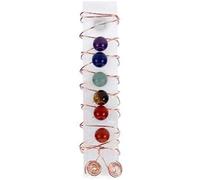 Batón de tratamiento reiki de Selenite 7 piedras para 7 chakras conectado por un cable de cobre conductor de energía