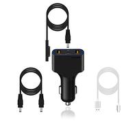 BatPower CCS2 Entrega de Alta Potencia Surface Laptop Cargador de Coche 120W Compatible con Microsoft Surface Book Laptop 4 3 2 1 Pro X 7 6 5 4 3 Go Cargador de Coche vehículo 12v-24v Auto Adaptador