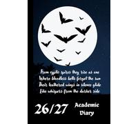 Bats 2026/2027 A5 Week To View Hardback Academic Diary With Weekly Affirmations: Gothic Student Mid Year School Planner With Timetable