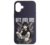 Bats Over Boys Cita Oscuro Estética Espeluznante Gótico Anime Chica Carcasa para iPhone 16 Plus