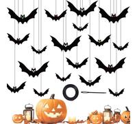 Bats Wall Decor Halloween - Gothic Spooky Bat Ornament | Indoor Outdoor Halloween Decorations Party Supplies Photo Props Image Prop for Apartment Home Flat Rental House Seasonal Use