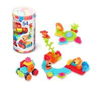 Battat - Aventuras en la Selva - Bloques de construcción encajables Stem - Juego de 54 Piezas para niños pequeños - Bloques de Flores y Animales - Juguete Educativo - 2 años +