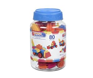 Battat- Bristle Blocks- Stem Bloques de construcción encajables- 80 Piezas- Cubo de Almacenamiento Reutilizable- Juguetes de Desarrollo para niños pequeños y niños- Estuche de Gran Valor- 2 años +