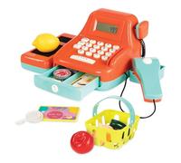 Battat Caja Registradora de Juguete - Aprenda Matemáticas - Juego de simulación de caja registradora con accesorios para niños mayores de 3 años (26 piezas) - Naranja