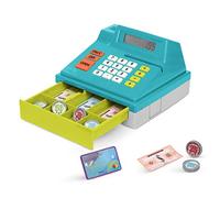 Battat-Cálculo de caja registradora (sin escáner) For Kids, Toddlers - 48Pc With Money, Credit Card Pretend Play Toy - 3 Years + - Blue Calculating Cash Register, multicolor, (BT2714Z)