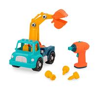 Battat camión grúa Desmontable, Juguete de construcción | Set de 33 piezas: incluye 29 piezas del camión, 1 taladro y 3 brocas para montar, desmontar y jugar, camión grúa, 3 años y +