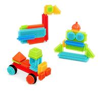 Battat- Interlocking Bristle Blocks,50pcs in Bucket, Color surtido, 50 Stück (1er Pack) (3068Z)