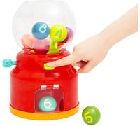 Battat - Máquina de chicles de números y colores - Dispensador de chicles de juguete - 10 pelotas numéricas de colores - Contar y causa-efecto - Juguete educativo para niños - 12 Meses +