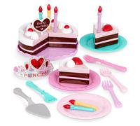 Battat- Play Circle- Cake de cumpleaos- Toy Food- Accesorios de platos y velas- Play Finger- Princess Birthday Party- 3 aos +