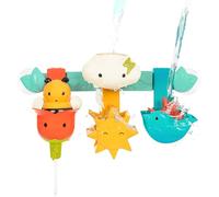 Battat - Rain & Shine Bath Bar, Barra de baño con Piezas extraíbles | Set de 7 con 6 piezas extraíbles y 2 ventosas. Juguete de baño para apilar y clasificar, Barra de baño, 1 años y +