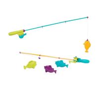 Battat - Set de Pesca magnético - Jugar a Rod & Reel - Señuelo magnético de Cuerda - 2 cañas y 4 Peces de Colores - Juguete de Playa y Agua - 3 años +