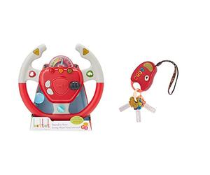 Battat - Volante Iteractivo con luces y sonidos - 2 años en adelante & B. Toys by Battat BX1204Z- Llaves divertidas (Tomato), color morado, color/modelo surtido