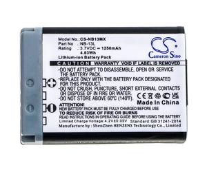 BATTERIE 1250mAh Tipo NB-13L NB13L Para Canon Powershot G5X, G5X M2, G7X G9X