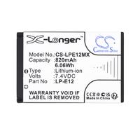BATTERIE 820mAh Tipo LP-E12 LC-E12 para Canon EOS-M50, PowerShot SX70 HS Li-Ion