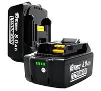 Batterie de rechange 8Ah pour batterie Makita 18V - 8000mAh Li-Ion d'origine Compatible Avec BL1860B BL1850B BL1850 BL1840 BL1830 BL1815 BL1835 BL1850B BL1845 194205-3 LXT-400 (2 pièces)