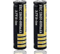 Batterie Rechargeable 3.7 Li-Ion 4000Mah Batterie Bouton Grande Capacité Piles Supérieures Pour Lampe De Poche LED, Lampe Frontale, Cloches,2 Habitaciones