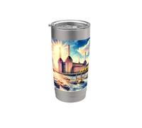 Battersea South London Tees - Estación de energía icónica de Londres Vaso térmico de acero inoxidable de doble pared