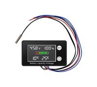 Battery Capacity Indicator DC 10V-100V Lead Acid Lithium LiFePO4 Car Motorcycle Battery Voltage Gauge with Temperature Control