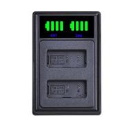 Battery Charger for Camera, Battery Charger Pack, 89.5x59.5x17mm Camcorder Charging Replacement, Portable Bank, Led Display Accessory for Women, Men, Hiking, Outdoors