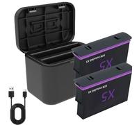 Battery Charger Set for Insta360 X5, 2850mAh, Can Save 2 Batteries and Charge at The Same Times Fast Battery Charger for Insta360 X5 Accessories, Hiking Available (1*Charging Box+2*Battery)