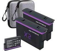 Battery Charger Set for Insta360 X5 Battery,2850mAh,Portable LED Screen Charging Case,Can Charge 2 Batteries at The Same Time Fast Battery Charger for Insta360 X5 Accessories (Battery*2)