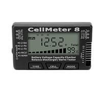 Battery Detector, ABS Black Multi Function, Digital Battery Capacity Checker, 0.001V Accuracy, Battery Balance Discharger Tester Display Voltage Capacity for Servo Test Balance Dis (Negra)