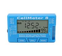 Battery Detector, ABS Black Multi Function, Digital Battery Capacity Checker, 0.001V Accuracy, Battery Balance Discharger Tester Display Voltage Capacity for Servo Test Balance Dis (Azul)
