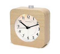 Battery Operated Morning Alarm Clock, Non-ticking Silent Luminous Travel Analog Wooden Alarm Clock with Snooze Function, Needle Clock Rising Sound Ala