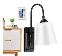 Battery Operated Wall Sconce - Rechargeable 16-Color LED Wall Light With Remote Control | Dimmable RGB Night Lamp For Bedroom, Living Room, And Home Decor | Wireless TYPE-C Charging Lighting Office H