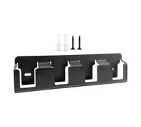 Battery Organizer Rack - 33 X 8.1 X 0.7 Cm Steel Wall Storage, Heavy Duty 4 Slot Holder | Black Finish Feature, Efficient Power Cell Management for Bedroom Study Indoor Living Room Home Office