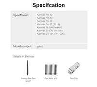 Battery Stylus Pen 8192 Niveles de presión con 2 Claves Personalizables para Kamvas Pro 12 13 16 20 y Kamvas 16 20 Versión Antigua GT191 V2 Tecnología pasiva de Superficie Mate