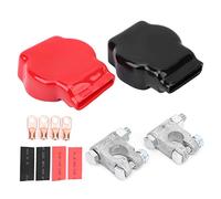 Battery Terminal Top Post Kit | Copper Ring & Heat Shrink Tube Set for Oxidation Defense | Positive & Negative Terminals for Cars/Trucks/Boats | Sturdy & Easy Install