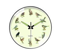 Battery Wall Clock - 8 Inch ABS Glass Material, Round Modern Decorative Animal Art, Easy To Read Luminous Clock | Silent Sweep Second Movement For Living Room, Office, Classroom, Dorm, RV, Garage, Gym