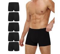 Battewa Calzoncillos tipo bóxer lavables para incontinencia de orina para hombres, con zona absorbente frontal para fugas de vejiga, 2 paquetes, Negro 5, Small