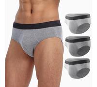 BATTEWA Ropa interior de incontinencia para hombre, lavable, a prueba de fugas, reutilizable, absorbente de orina (M, 3 grises, paquete de 3)