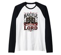 Battle Belongs To The Lord Christian Warrior Armor of God Camiseta Manga Raglan