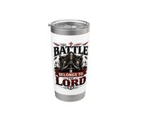 Battle Belongs To The Lord Christian Warrior Armor of God Vaso térmico de acero inoxidable de doble pared