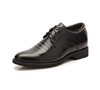 Battle Men Zapatos elevadores para hombre de 2 pulgadas más altos con cordones de piel sintética formal Oxford plantilla extraíble invisible que aumenta la altura, Negro, 9
