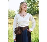 Battle-Merchant - Blusa Medieval renacentista AILA con Cordones para Mujer - Manga Larga, Cuello en V - Disfraz de Carnaval Larp Vikingo -