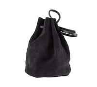 Battle-Merchant - Bolsa de Cuero - Mediana Edad/Vikingo/Juegos de rol Talla Natural - Negro