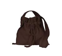 Battle-Merchant Bolso bandolera para mujer - Correa con trenza - Lona - Marrón