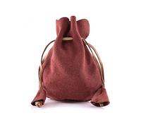 Battle-Merchant Bolso de cuero medieval de gamuza, rojo, S, Monedero | Monedero de piel de gato medieval vikingo para LARP, recreación y cosplay de fantasía
