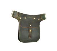 Battle-Merchant Bolso de piel medieval - Riñonera de piel - Bolsa pequeña para LARP, Cosplay y festivales, verde, Einheitsgröße, Edad Media